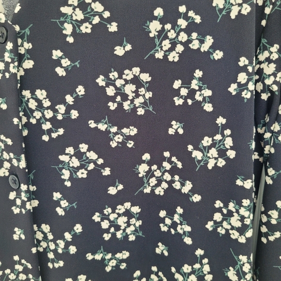 Uniqlo Long Black Floral Dress / Duster Size Small - Picture 4 of 6